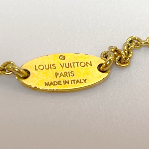 LOW START - LOUIS VUITTON Necklace Essential V Gold Plated Italy - Picture 6 of 10
